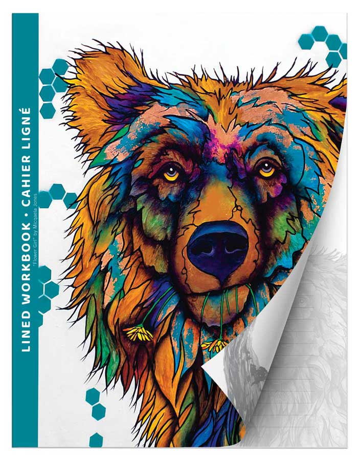 Flower Girl : Indigenous Art Lined Workbook (Cahier Ligné) by Te-Moak artist Micqaela Jones