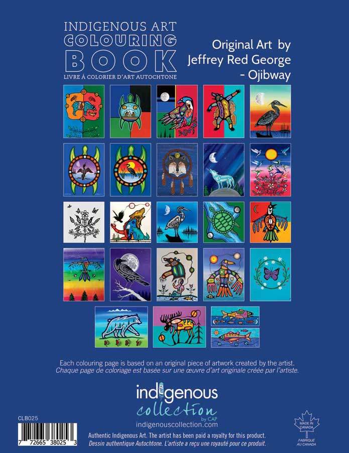 Indigenous Art Colouring Book / Livre à colorier d'art autochtone - Jeffrey Red George