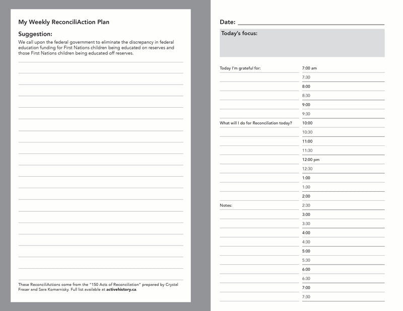 Reconciliation Day Planner