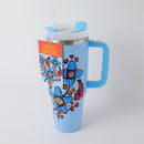 40oz Travel Tumbler "Woodlandesque Florals" by Ryan Woodruff