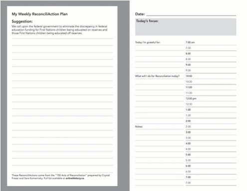 Reconciliation Day Planner